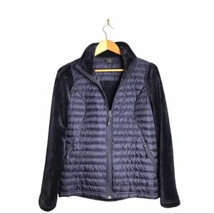 32 Degrees | Blue Quilted & Faux Fur Zip Jacket •